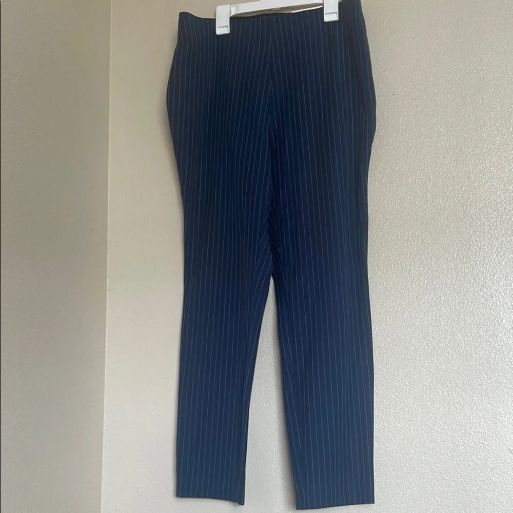 A New Day High Rise Skinny Ankle Stretch Navy Stipe Pants size 10 R - Picture 2 of 6